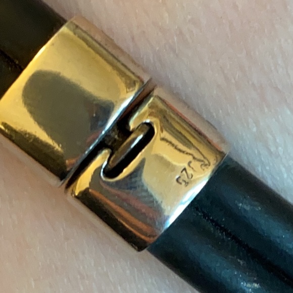 Sterling Silver Greek Key Silicone Bracelet - Picture 6 of 11